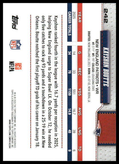 2026 Topps Flagship #242 Kayshon Boutte