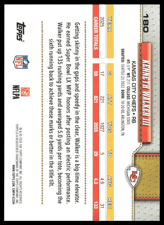 2026 Topps Flagship #180 Kenneth Walker III