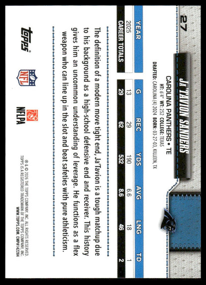 2026 Topps Flagship #27 Ja'Tavion Sanders