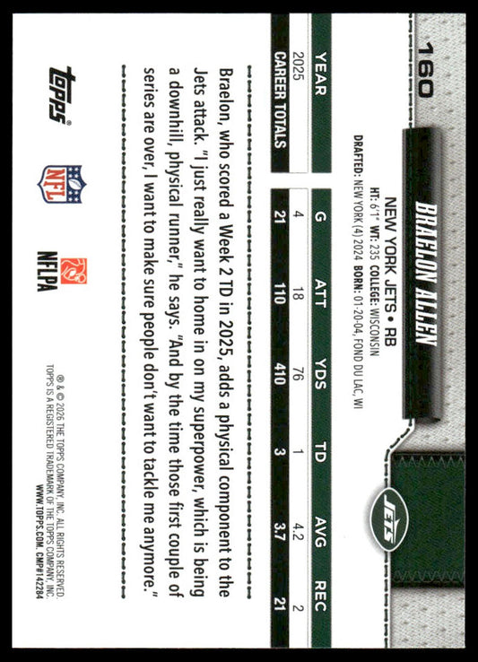 2026 Topps Flagship #160 Braelon Allen