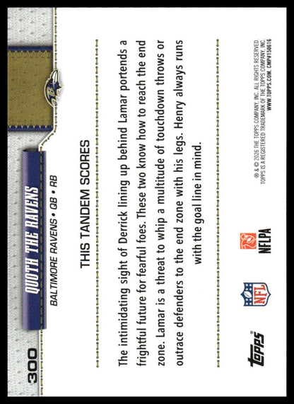 2026 Topps Flagship #300 Quoth The Ravens (Lamar Jackson / Derrick Henry)