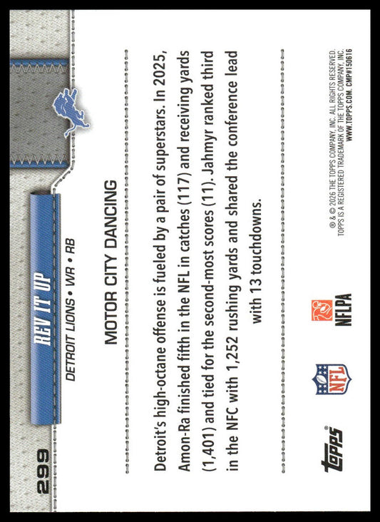 2026 Topps Football #299 Rev It Up Combo