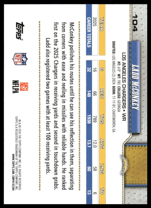2026 Topps Flagship #104 Ladd McConkey