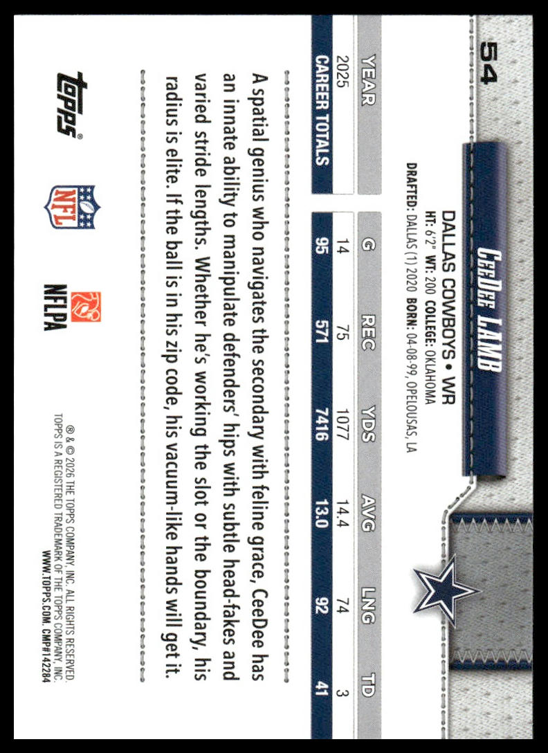 2026 Topps Flagship #54 CeeDee Lamb
