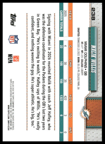 2026 Topps Flagship #238 Malik Willis