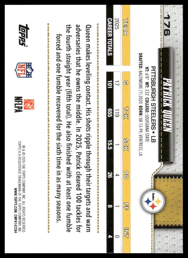 2026 Topps Flagship #176 Patrick Queen