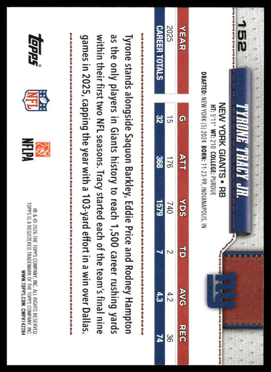 2026 Topps Flagship #152 Tyrone Tracy Jr.