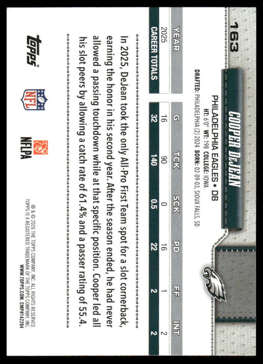 2026 Topps Flagship #163 Cooper DeJean