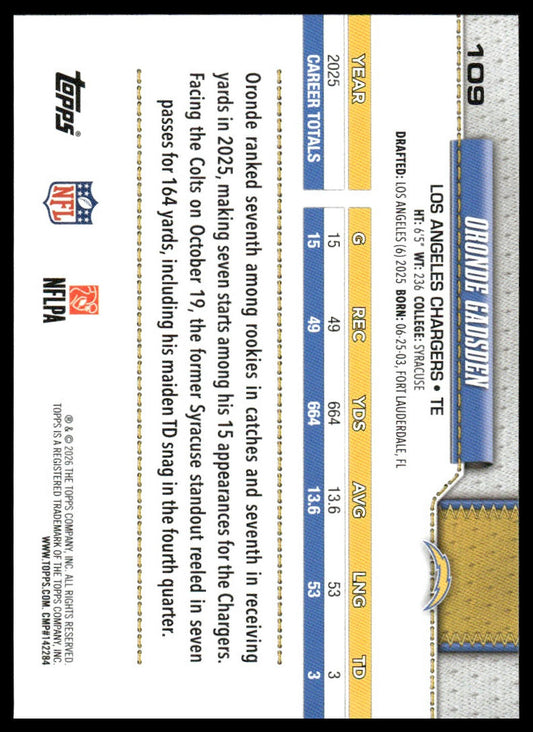 2026 Topps Flagship #109 Oronde Gadsden