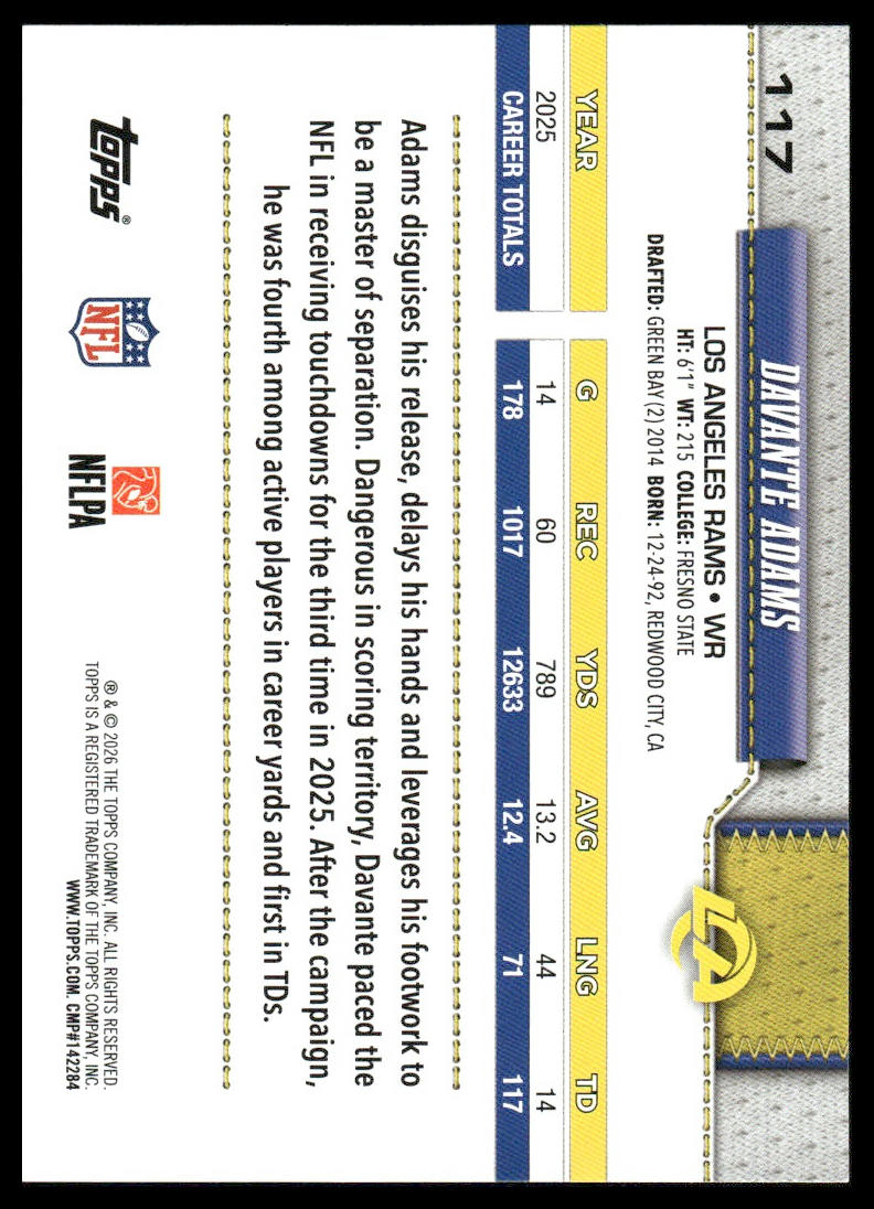 2026 Topps Flagship #117 Davante Adams