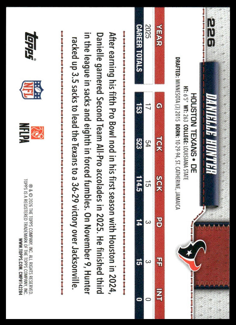 2026 Topps Football #226 Danielle Hunter