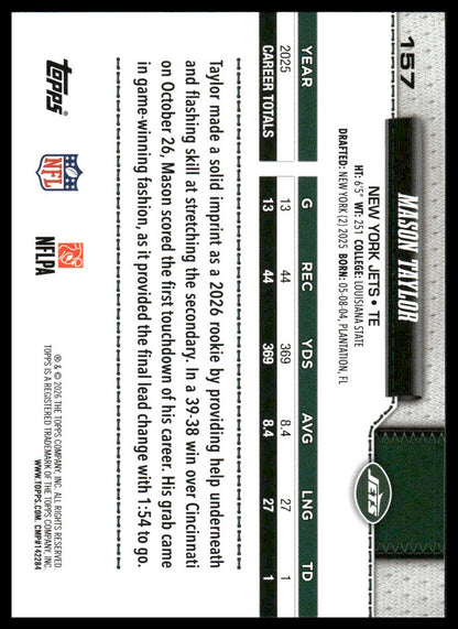 2026 Topps Flagship #157 Mason Taylor