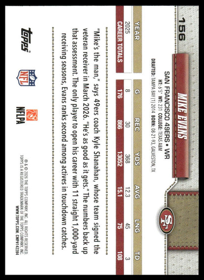 2026 Topps Football #156 Mike Evans