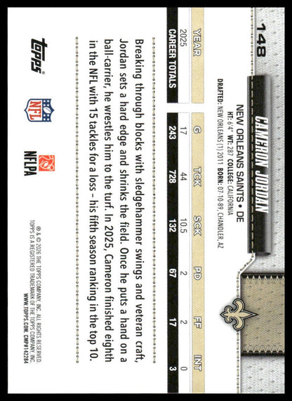 2026 Topps Football #148 Cameron Jordan