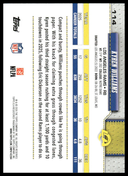 2026 Topps Flagship #114 Kyren Williams