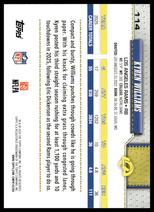 2026 Topps Flagship #114 Kyren Williams