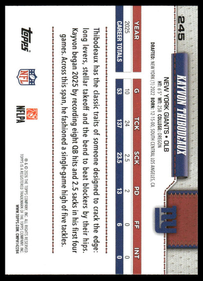 2026 Topps Football #245 Kayvon Thibodeaux