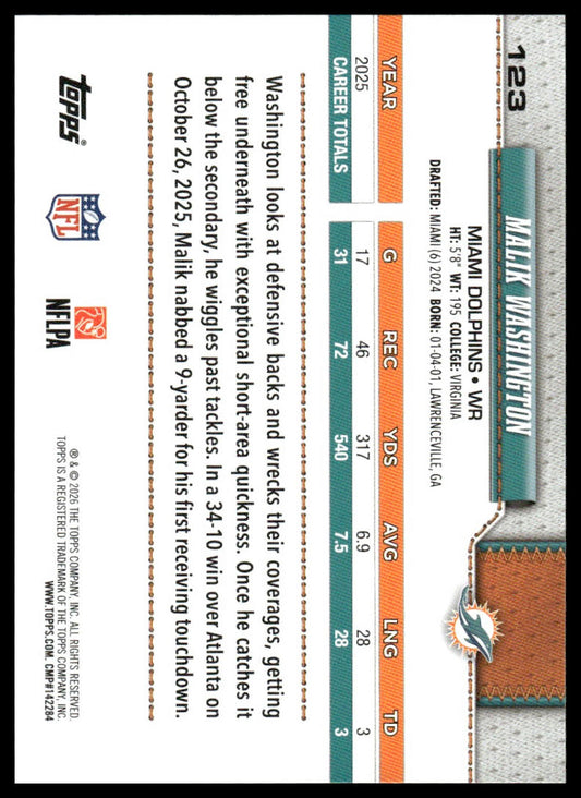 2026 Topps Flagship #123 Malik Washington