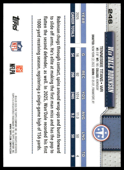 2026 Topps Flagship #246 Wan'Dale Robinson
