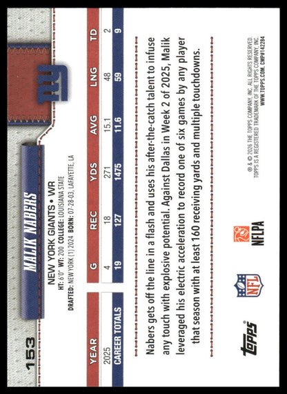 2026 Topps Football #153 Malik Nabers
