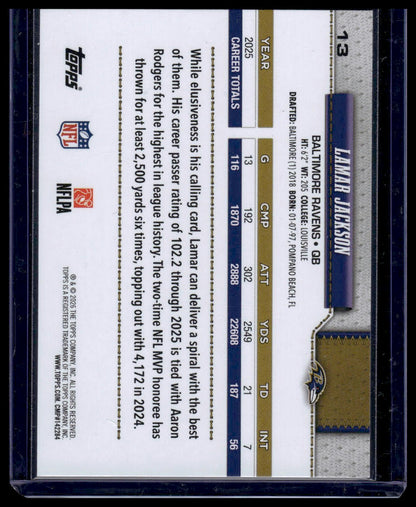 2026 Topps Football #13 Lamar Jackson