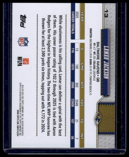 2026 Topps Football #13 Lamar Jackson