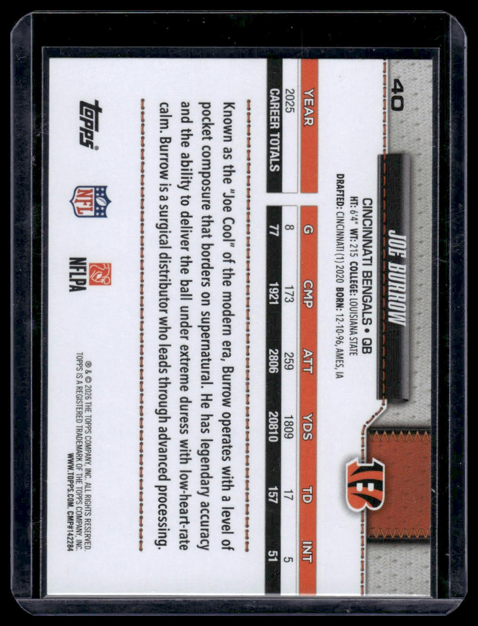 2026 Topps Football #40 Joe Burrow