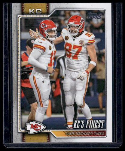 2026 Topps Football #291 KC's Finest (Mahomes/Kelce) Chiefs' Touchdown Tandem