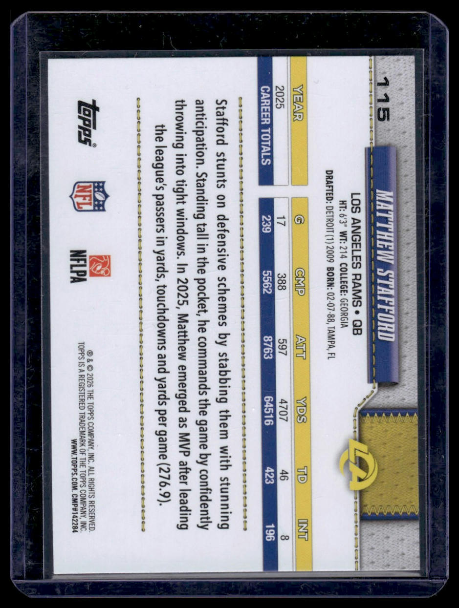 2026 Topps Football #115 Matthew Stafford