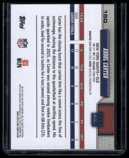 2026 Topps Flagship #150 Abdul Carter