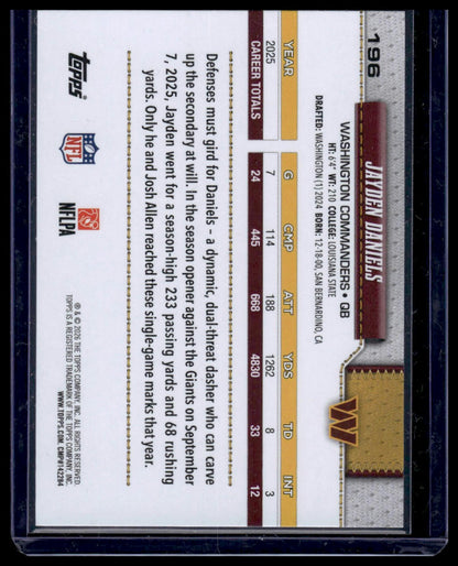 2026 Topps Football #196 Jayden Daniels