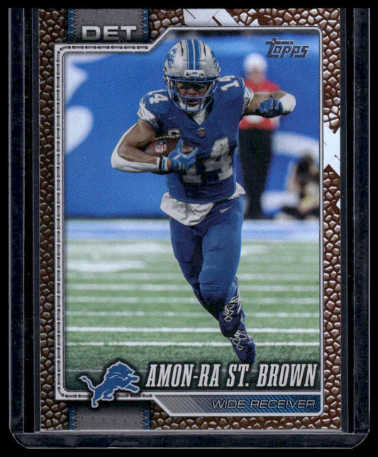 2026 Topps Flagship #66 Amon-Ra St. Brown Pigskin Texture Foil