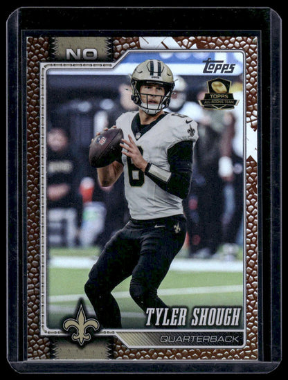 2026 Topps Flagship #145 Tyler Shough Pigskin Texture Foil