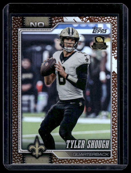 2026 Topps Flagship #145 Tyler Shough Pigskin Texture Foil