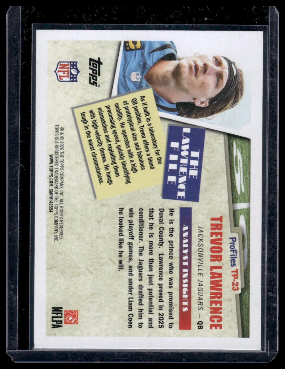 2026 Topps Flagship #TP-23 Trevor Lawrence Topps Profiles Insert
