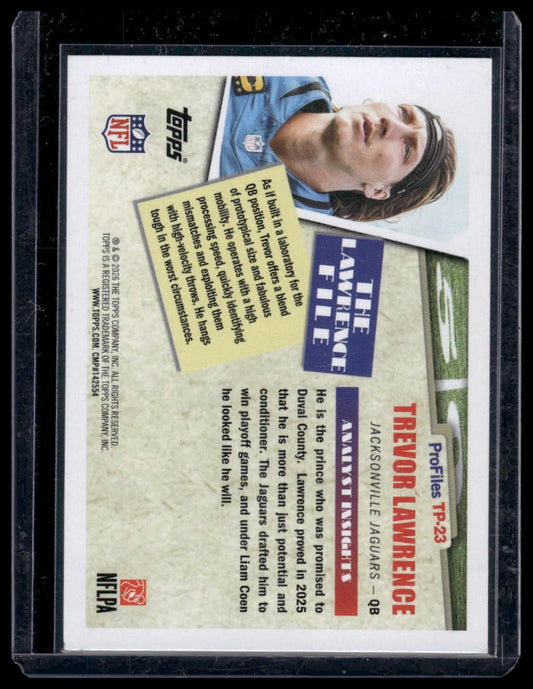 2026 Topps Flagship #TP-23 Trevor Lawrence Topps Profiles Insert