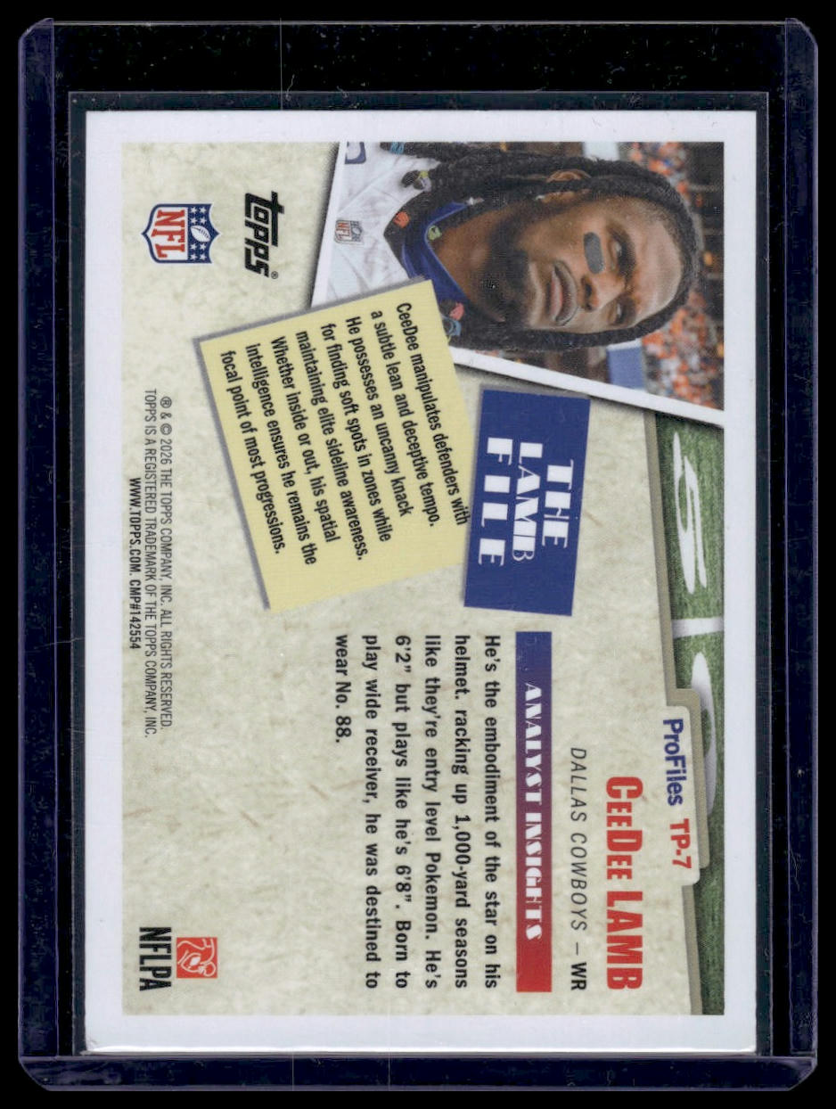 2026 Topps Flagship #TP-7 CeeDee Lamb Topps Profiles Insert