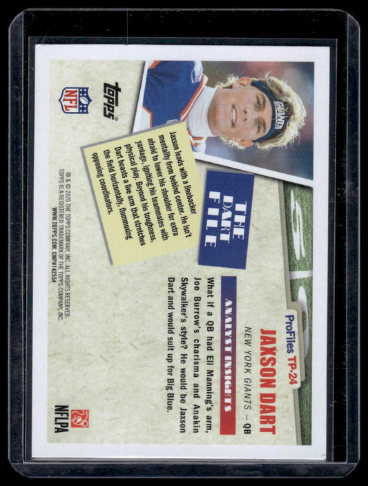 2026 Topps Flagship #TP-24 Jaxson Dart Topps Profiles Insert