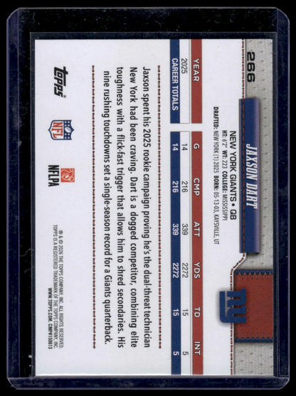 2026 Topps Flagship #266 Jaxson Dart