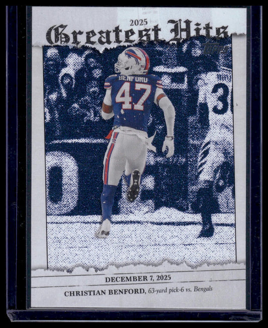 2026 Topps Flagship #25GH-CB Christian Benford 2025 Greatest Hits Insert