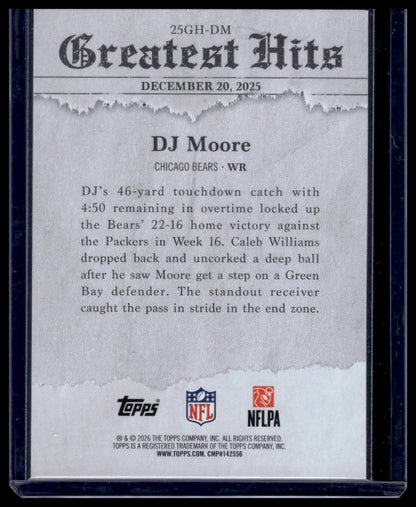 2026 Topps Flagship #25GH-DM DJ Moore 2025 Greatest Hits Insert