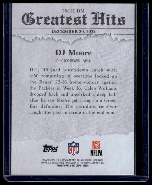 2026 Topps Flagship #25GH-DM DJ Moore 2025 Greatest Hits Insert