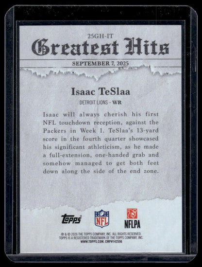2026 Topps Flagship #25GH-IT Isaac TeSlaa 2025 Greatest Hits Insert