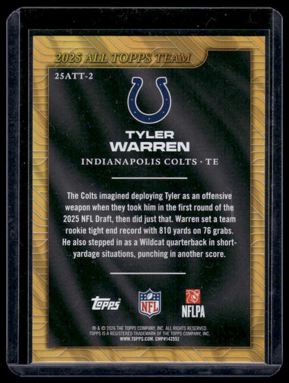 2026 Topps Flagship #25ATT-2 Tyler Warren 2025 All Topps Team Insert
