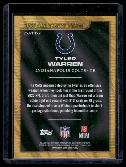2026 Topps Flagship #25ATT-2 Tyler Warren 2025 All Topps Team Insert