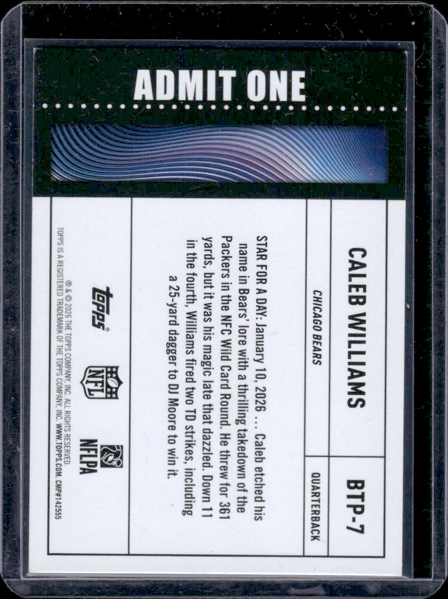 2026 Topps Flagship #BTP-7 Caleb Williams Big Ticket Players Insert