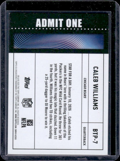 2026 Topps Flagship #BTP-7 Caleb Williams Big Ticket Players Insert