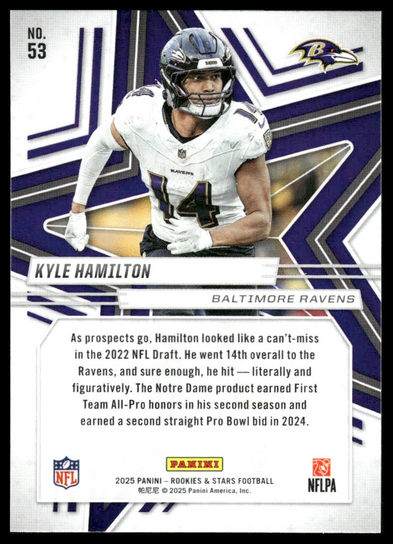 2025 Panini Rookies & Stars Football #53 Kyle Hamilton