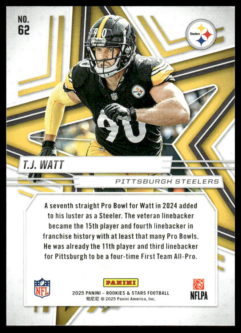2025 Panini Rookies & Stars #62 T.J. Watt Preferred
