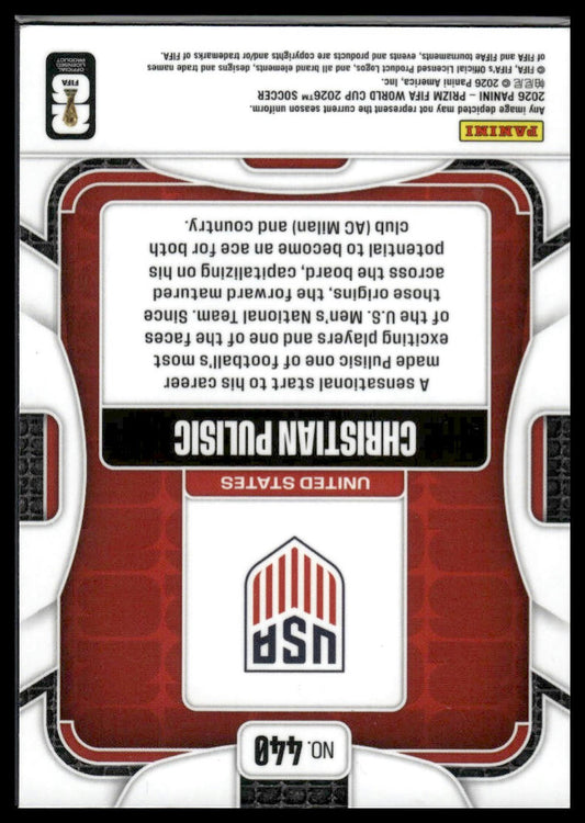 2026 Panini Prizm FIFA World Cup #440 Christian Pulisic Silver Prizm